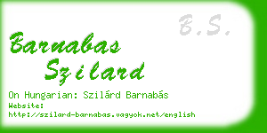 barnabas szilard business card